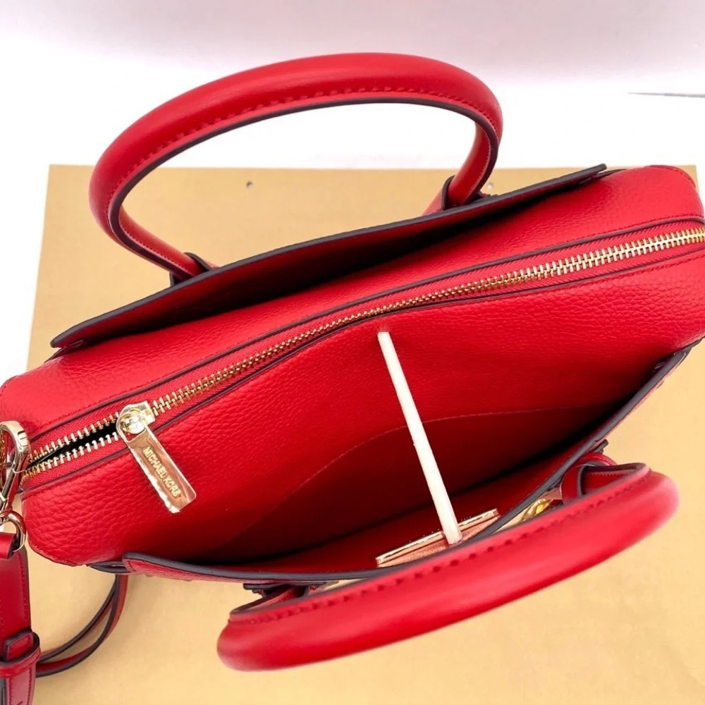 Michael Kors Mercer Satchel Crossbody Bright Red